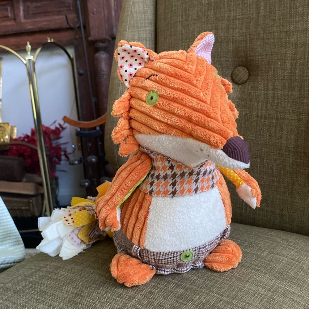 Designed in France LES DEGLINGOS “Kitchos The Fox” Corduroy Stuffed Animal